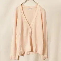 courrègesクレージュ カーディガン ピンク Vネック レーヨン混 9Rのサムネイル