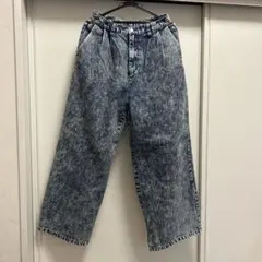 케미컬 워시 데님 팬츠 와이드 실루엣 청바지 cussil