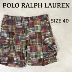 90s POLO RALPH LAUREN ハーフパンツ 40 チェック柄