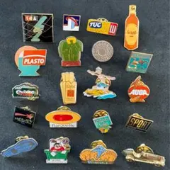 ヴィンテージピンズコレクション20個セット(留め金付き)