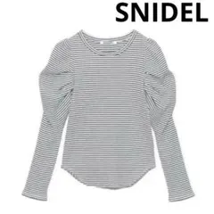 SNIDEL パワーショルダー ワッフルボーダーカットソー F