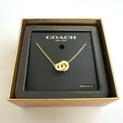【新品未使用】coach リングネックレス　ゴールド