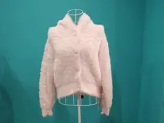 ジェラートピケ バニーモコ　フード付き　カーディガン うさ耳　ピンク