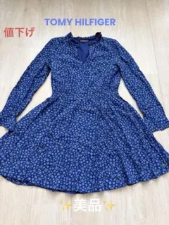 値下げ＊TOMMY HILFIGER ネイビー花柄ワンピース 4Pのサムネイル