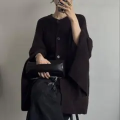 RIM.ARK / Poncho like raglan knit C/D