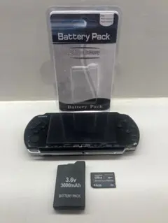 PSP-3000 ブラック 本体 バッテリー、メモリースティック4GB付き