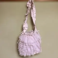 Avail チュールフリル 巾着 ショルダーバッグ ピンクのサムネイル