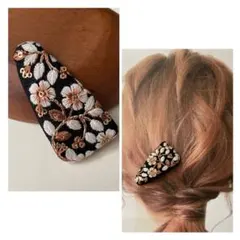 No.122 インド刺繍 ヘアピン スリーピン ぱっちんどめ ヘアアクセサリー