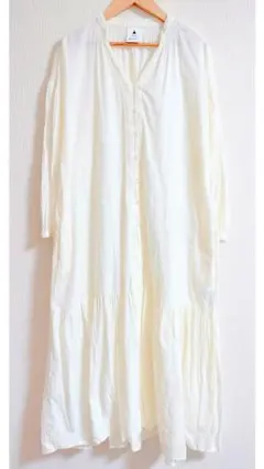 春夏nikoand.ニコアンド大人カジュアル半端袖シアーシャツロングワンピース