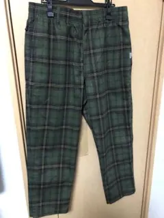 ワークマンシェフパンツ チェック グリーン サイズLL