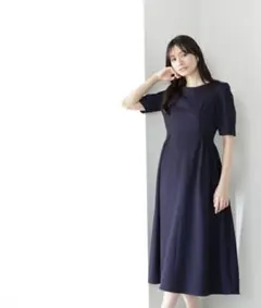 NATURAL BEAUTY BASIC サイドギャザーサマーワンピース S