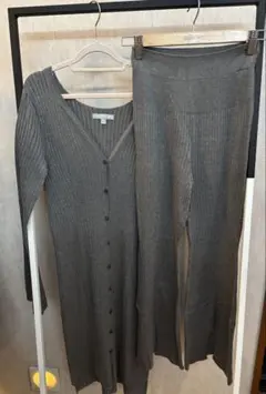 UNIQLOマメクロゴウチ3Dリブロングカーディガンとパンツ　上下セットSサイズ