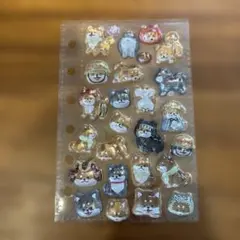 ボンボンドロップシール　和柄　柴犬　お裾分け