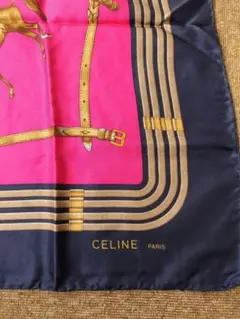 CELINE シルクスカーフ 馬と鞍