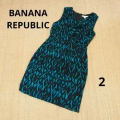 BANANA REPUBLIC ノースリーブ ワンピース ブルー系 サイズ2