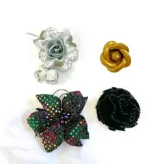 4点セット　コサージュ　ピン　お花