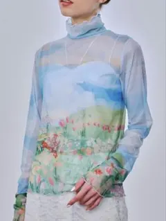 ★新品・紙タグ付き★ nagonstans Tシャツ 新作 羽生みつ子 nagonstans ナゴンスタンス ロングスリーブ 長袖 羽生みつ子 アート