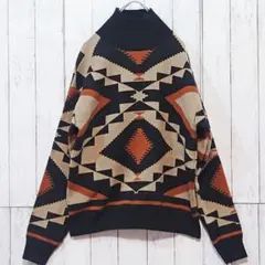 Field Dream ナホバ柄 タートルネックニット Lサイズ