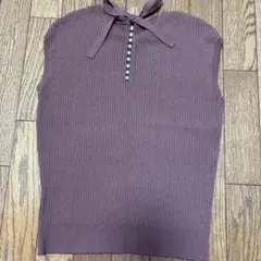 ノースリーブ トップス　ミッシュマッシュ　茶　ブラウン