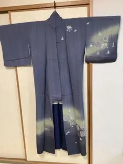 紫 訪問着 正絹 絞り染め風 ぼかし模様 未仕立て - メルカリ