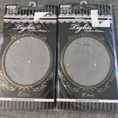 17デニール タイツ M-L ブラック　ドット柄2足セット レディース