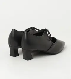 ポインテッドトゥ 4cmヒール リボンパンプス　1回着用　当日発送