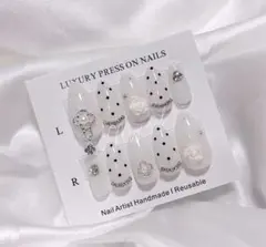 485ちゅるんネイルチップ 韓国 白 ニュアンス ワンホン フレンチガーリー