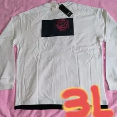 新品３Ｌサイズ♦超、超、激安です♦モッシモ♦レイヤードフォト長袖Ｔシャツ♦白色系