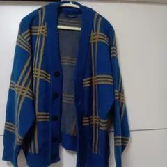 Cathy's closet チェック柄 ニットカーディガン M