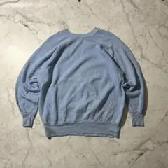 80s USA製 ソリッドスウェット ライトブルー ラグラン袖 vintage