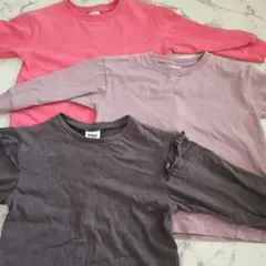 BREEZE フリル付きTシャツ devirook 100cm グレー　ピンク