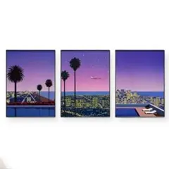 額縁付き】 永井博（Hiroshi Nagai） A2ポスター テニスコート - メルカリ