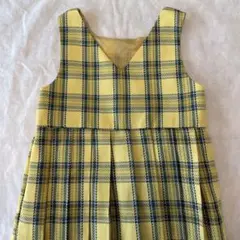 お値下げしました！イエロー チェック柄 ジャンバースカート