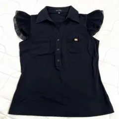 EPOCA エポカ 半袖 トップス ボタン 襟付き フレンチ袖 M 黒のサムネイル
