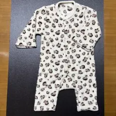 【未使用】長袖カバーオール 60-70cm レオパード　ヒョウ柄　フリース