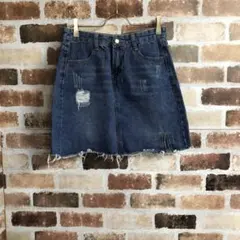 【SPRAY PREMIUM】アシメスリットダメージデニムスカート