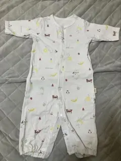 ジェラートピケ　動物柄 コットンロンパース　50-70 ベビー服