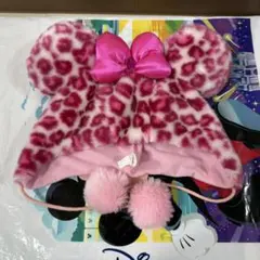 【土日限定セール中】ディズニー ミニーファンキャップ ヒョウ柄 ピンク