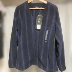 新品 ユニクロ ニードルスフリースオーバーサイズカーディガン ブラック L