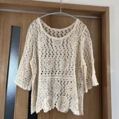 しまむら　RIVIETTA 透かし編みトップス　Lサイズ