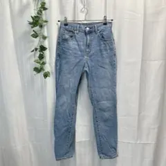 美品♡ 【ジーユー GU】 スリムテーパードアンクルジーンズ (S) ブルー