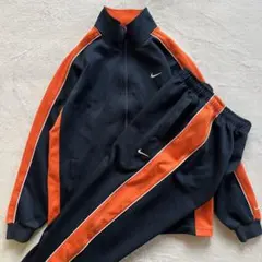 NIKE ナイキ M ジャージ上下 セットアップ 紺ネイビー オレンジ y2k