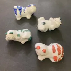 未使用　有田焼　猫の箸置き四匹　猫好き　キッチン　インテリア