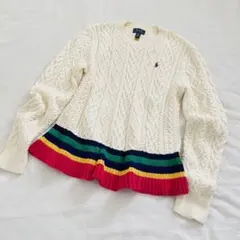 ラルフローレン♡ ケーブルコットンニット　ワンポイント刺繍