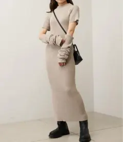 チコ　chico アームウォーマーハイネックニットロングワンピース