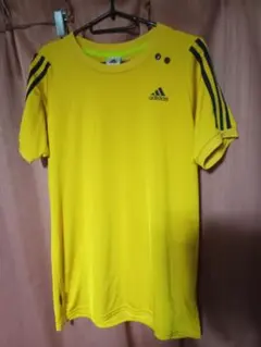 adidasアディダス climalite イエロースポーツ生地T ゲームシャツ
