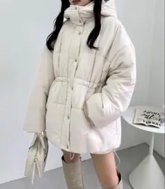 NICE CLAUP ウェストマークミドルフェイクダウンジャケット