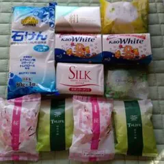 お買い得1000円セット固形石鹸お試しセット　小豆島オリーブソープ20g、絹他