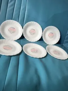 2023年ヤマザキパン春のパン祭り白い波型皿 6枚セット フランス製