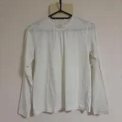 ehka sopo ホワイト長袖トップス カットソー レディース
